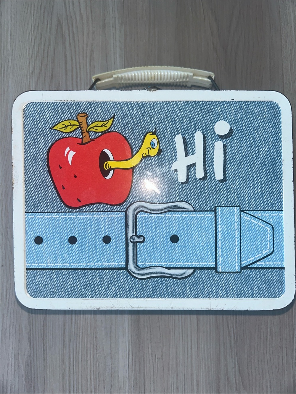 Ohio Art 70’s Vintage Hi My Lunch Metal Lunchbox Apple Retro Collectible